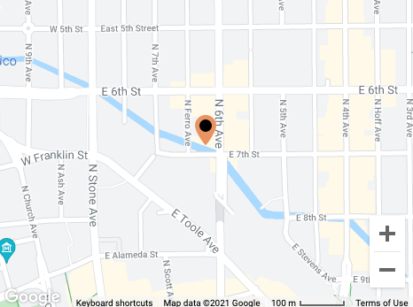 A map highlighting our 6th Ave. location